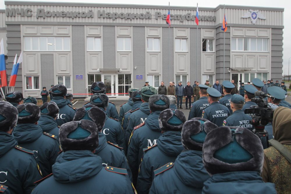 Денис Пушилин, Андрей Турчак, Николай Гречушкин и Тимур Иванов открыли Республиканский спасательный центр в Мариуполе