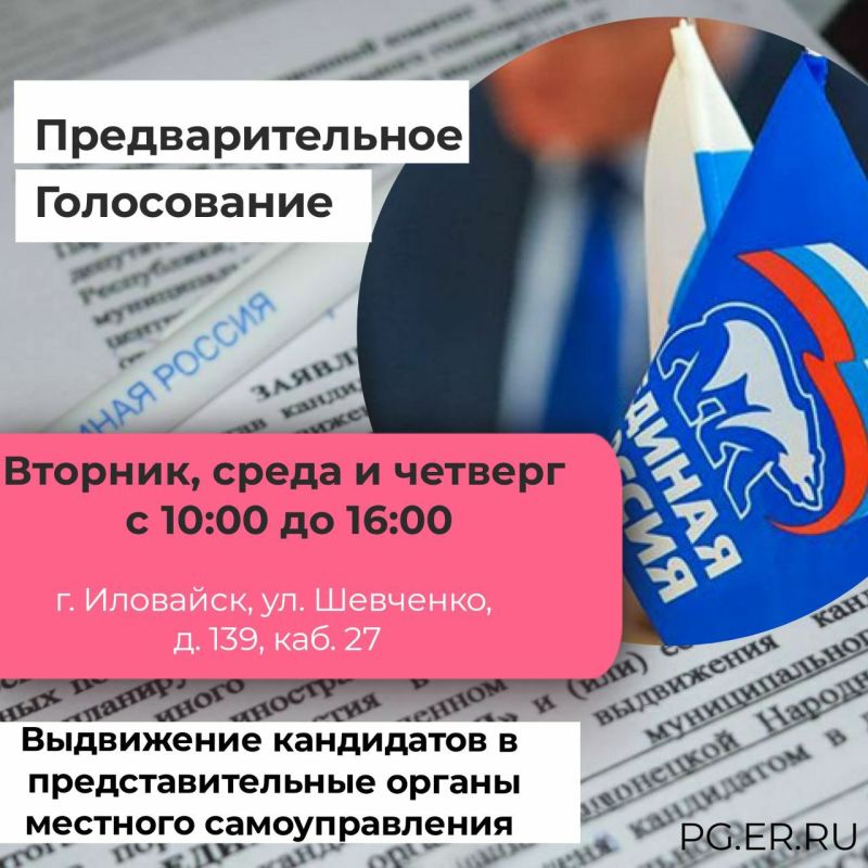 Руслан Дудников: Предварительное голосование: начинается выдвижение кандидатов в представительные органы местного самоуправления ДНР