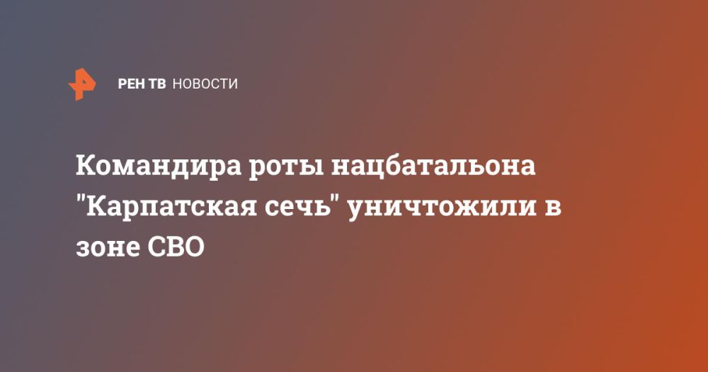 Командира роты нацбатальона "Карпатская сечь" уничтожили в зоне СВО