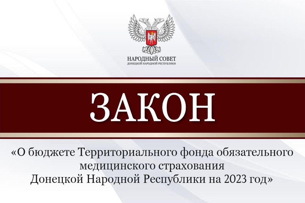 Народный Совет утвердил бюджет Территориального фонда обязательного медицинского страхования ДНР на 2023 год