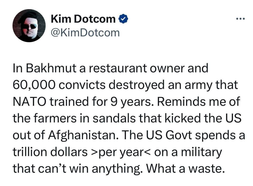 Финско-немецкий блогер Ким Дотком провел параллель между завоеванием Артемовска и натовскими боевиками в Афганистане