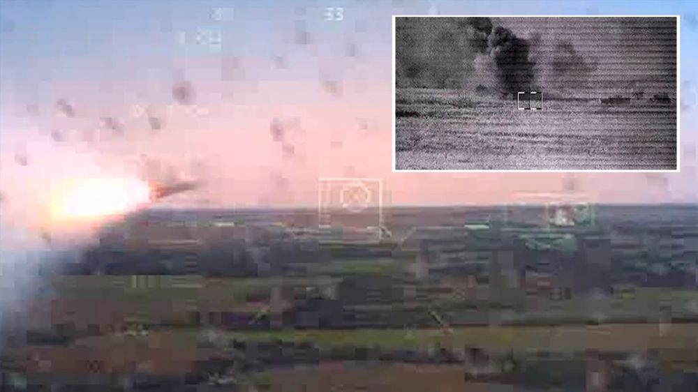 МО РФ показало кадры уничтожения украинской колонны бронетехники