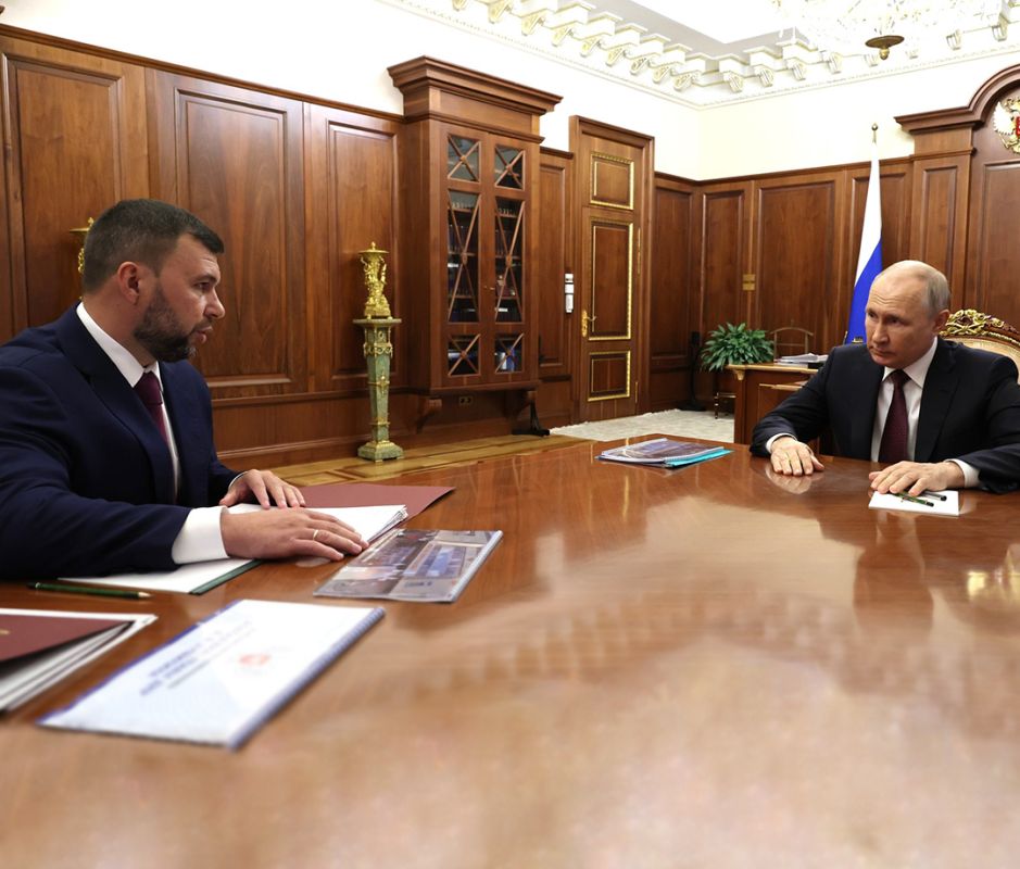 Владимир Путин провел рабочую встречу с Денисом Пушилиным