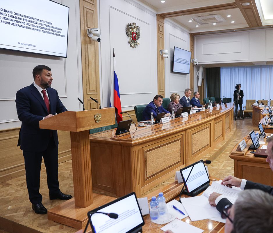 Денис Пушилин принял участие в первом заседании Совета по интеграции воссоединенных субъектов при Совфеде РФ