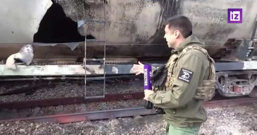 Кадры с ж/д станции в ДНР, где военкоры "Известий" получили ранения
