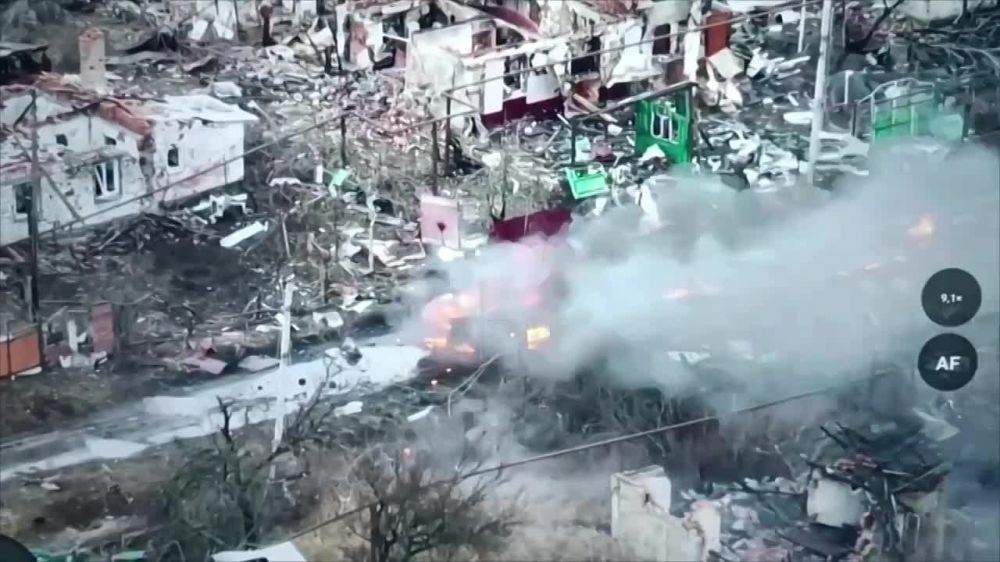 Море огня: мощный удар сжёг БМП врага у Георгиевки-Курахово