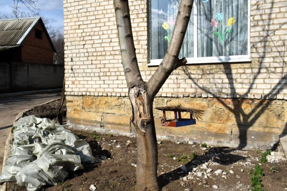 Игорь Лызов: В городском детском саду "Теремок" начаты работы по укреплению отмостки, ремонту цоколя и благоустройству территории