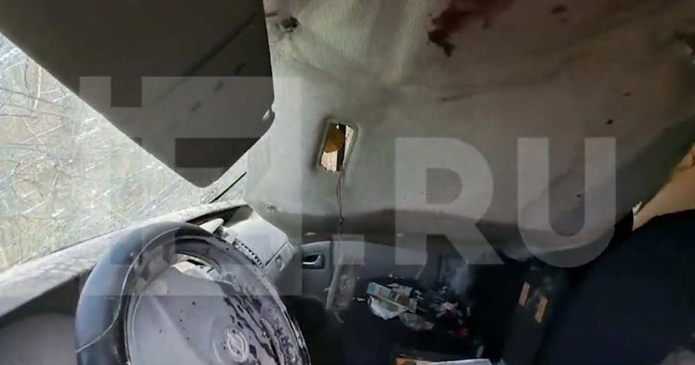 Кадры последствий сброса ВСУ снаряда на автобус в ДНР