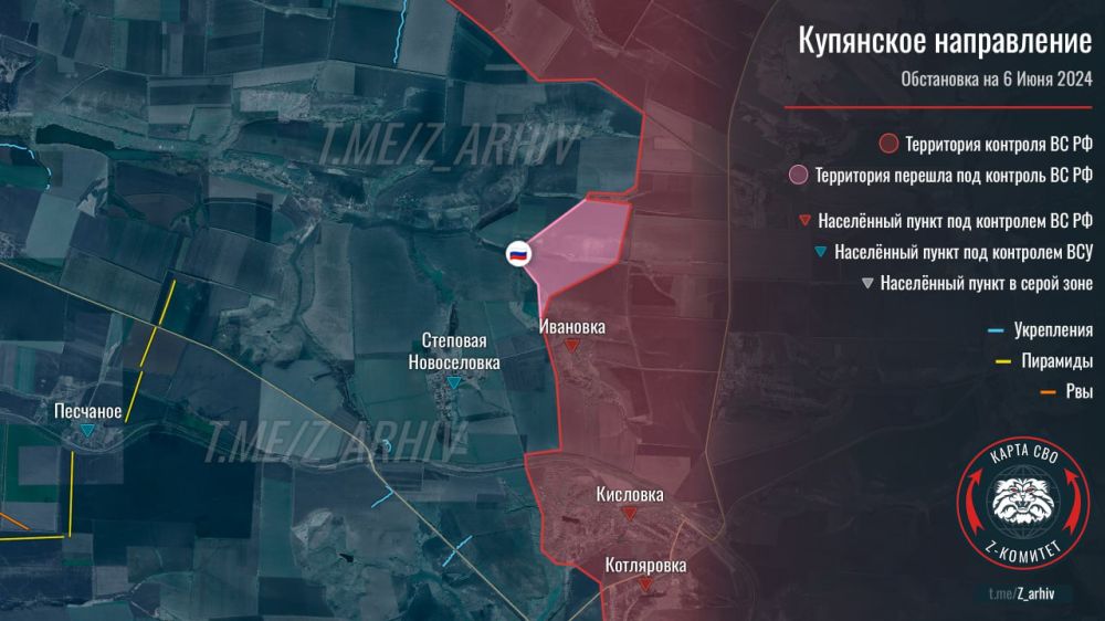 Борис Рожин: Карта 1: Продвижение ВС РФ возле Ивановки