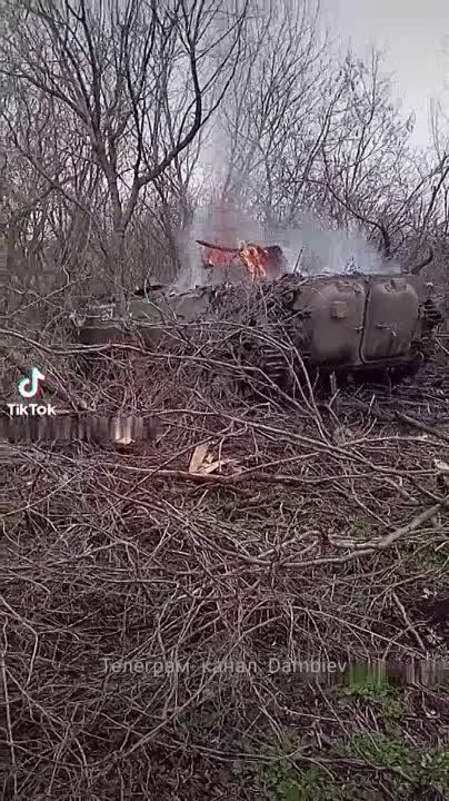 Борис Рожин: Последствия прилета русского fpv-дрона по украинской PBV-501 (БМП-1) в районе н.п