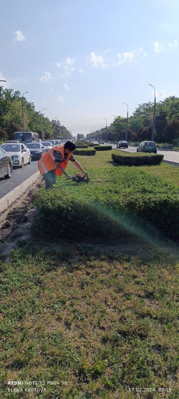 Василий Ткачук: Сегодня силами МУП АГД "ЗЕЛЕНСТРОЙ КАЛИНИНСКОГО РАЙОНА" проводились работы по покосу травы по проспекту Ильича и бульвару Шевченко в Калининском внутригородском районе города Донецка