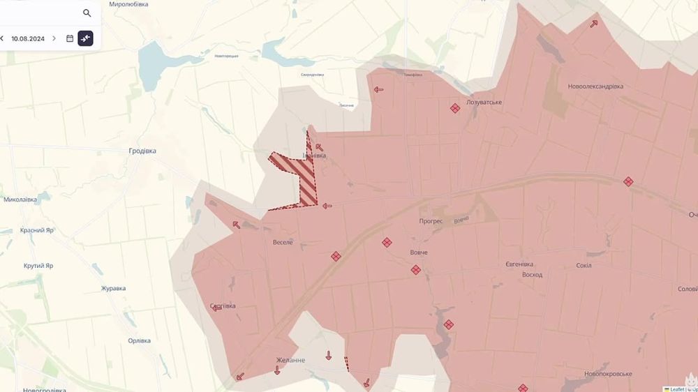 Несмотря на попытку прорыва в Курской области, на других участках фронта украинская армия продолжает отступать — об этом свидетельствуют данные украинских же ресурсов