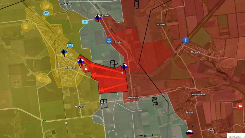 Продвижение ВС РФ около 2 км к Покровску и достижение окраин Новогродовки