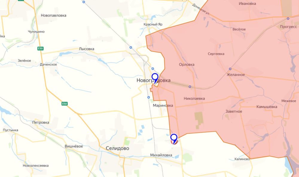 Российские войска освободили не менее 90 процентов территории города Новогродовка и выбили противника из Николаевки