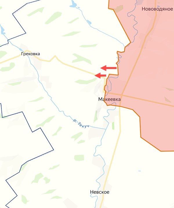 О продвижении ВС РФ к северу от Макеевки сообщает Направленец по Украине