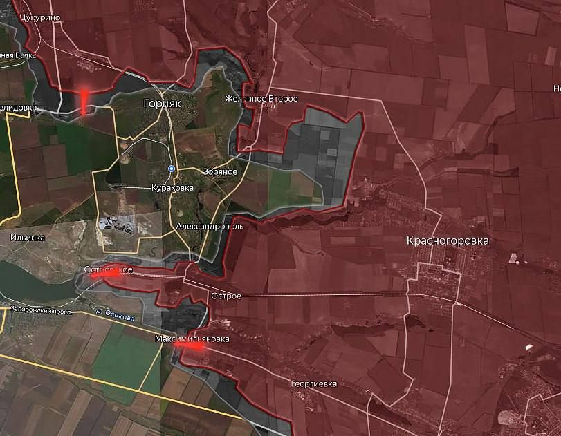 «На Кураховско-Покровском направлении ВС РФ активно атакуют оборону ВСУ в районе Измайловки, западнее Горняка