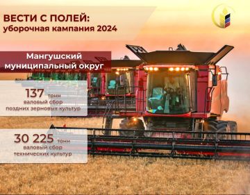 По итогам уборочной кампании аграриям Мангушского муниципального округа удалось собрать урожай: