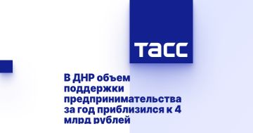 В ДНР объем поддержки предпринимательства за год приблизился к 4 млрд рублей