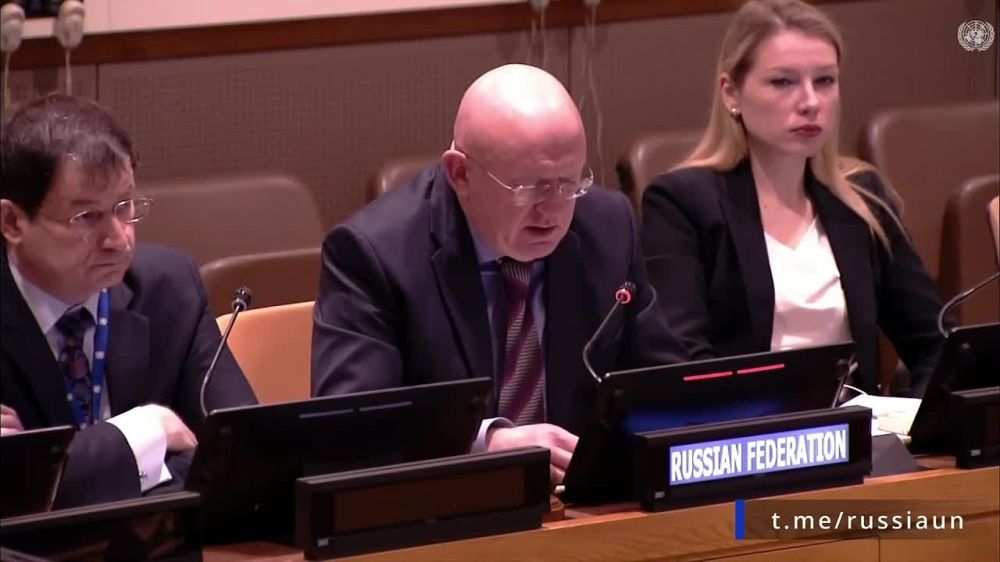 В.А.Небензя: Мы выражаем соболезнования всем жителям Селидово и других городов Донбасса, а также мирных сел Курской области, чьи родственники стали жертвами чудовищных украинских преступлений