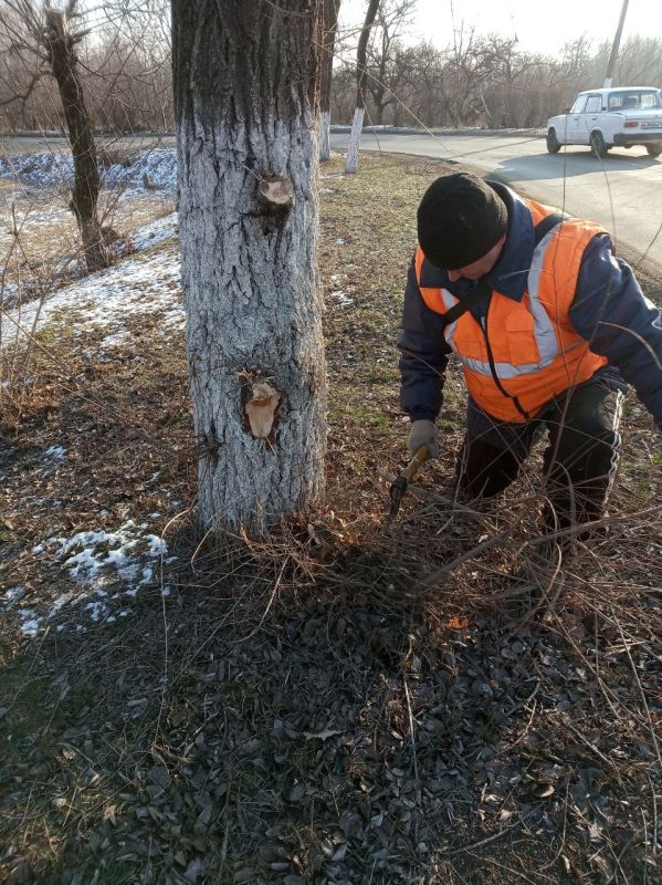 Силами коммунальных предприятий были проделаны работы по наведению чистоты и порядка на территории г. Моспино: