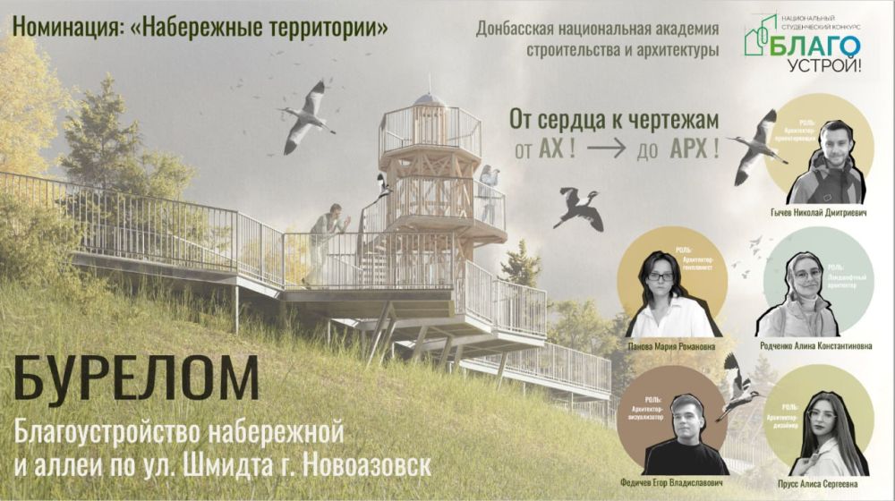 Проект студентов-архитекторов ДОННАСА &quot;От АХ! До АРХ!&quot; стал одним из шести лучших на Всероссийском конкурсе &quot;БЛАГОустрой!&quot; в номинации &quot;Набережные&quot;