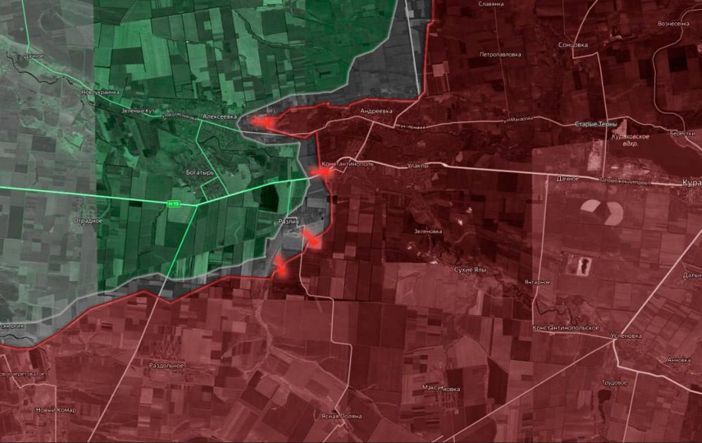 «На Кураховском направлении российские войска фактически взяли под контроль в село Разлив, расположенное юго-западнее Курахово