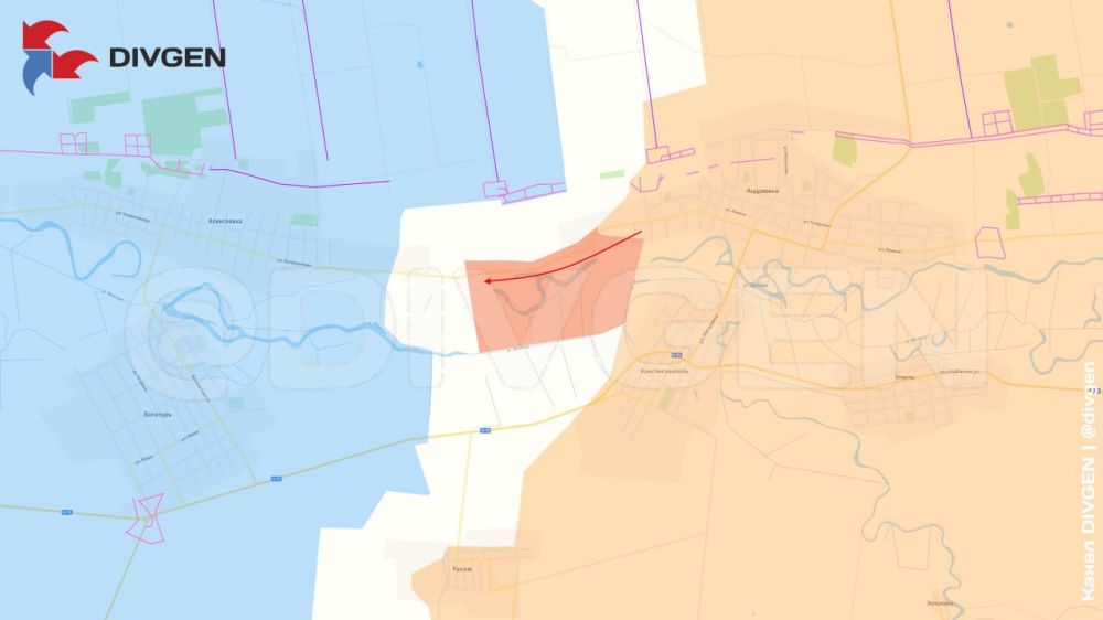 Западнее Курахово ВС РФ продвигаются вдоль северного берега реки Волчья в направлении Алексеевки, сообщает "DivGen"