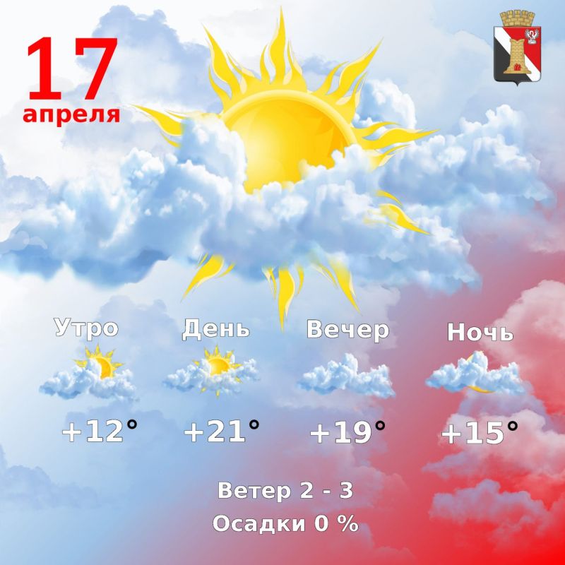 Игорь Мартынов: Погода 17 апреля в городском округе Енакиево!