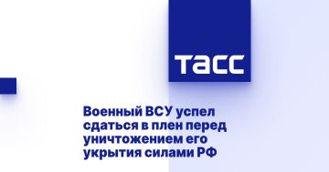 Военный ВСУ успел сдаться в плен перед уничтожением его укрытия силами РФ