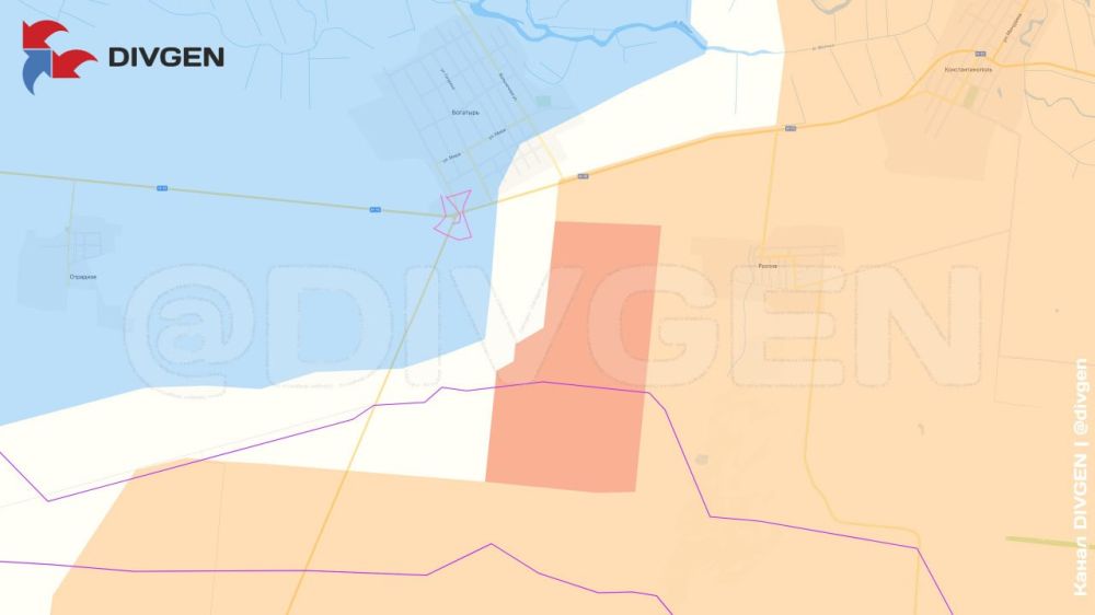 О продвижение ВС РФ южнее Богатыря (западнее Курахово) сообщает "DivGen"