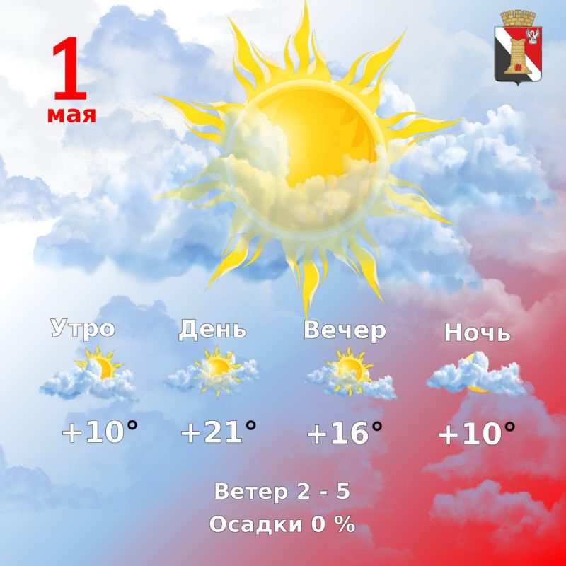 Игорь Мартынов: Погода 1 мая в городском округе Енакиево!