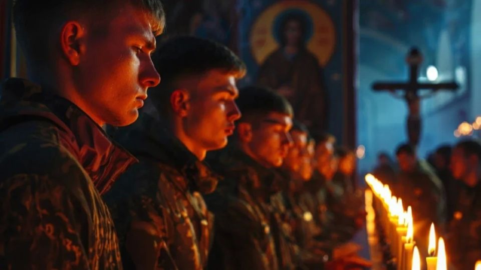 Казаки установили Поклонный крест в ДНР. На месте разрушенного ВСУ храма