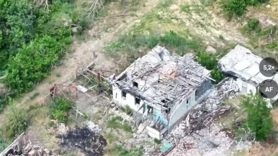 Видео водружения российского флага над селом Ступочки, расположенном к югу от Часов Яра