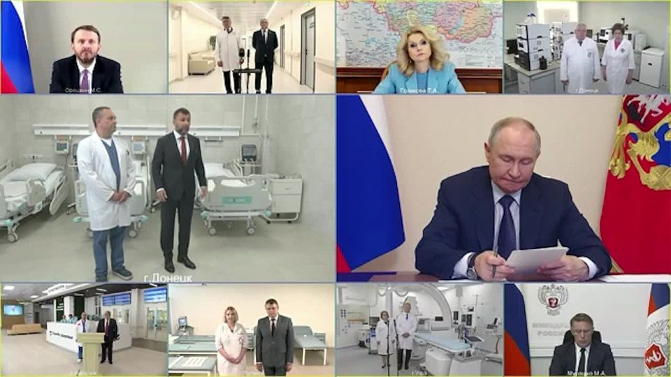 Президент РФ открыл сосудистый центр в Республиканской клинической больнице им. Калинина в Донецке