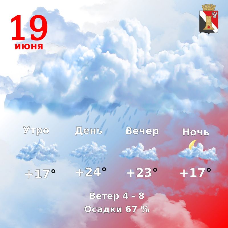 Игорь Мартынов: Погода 19 июня в городском округе Енакиево!