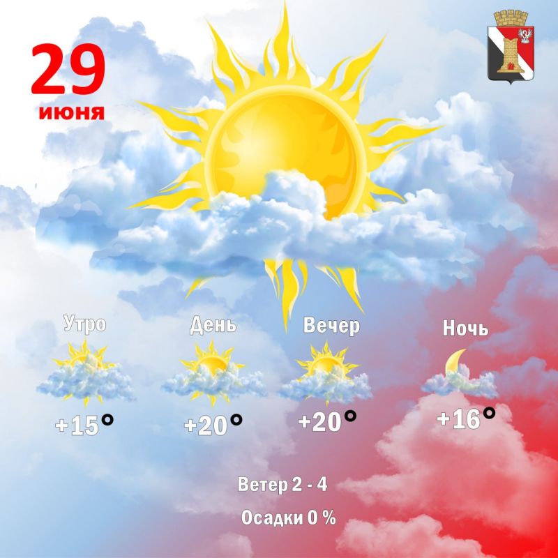 Игорь Мартынов: Погода 29 июня в городском округе Енакиево!