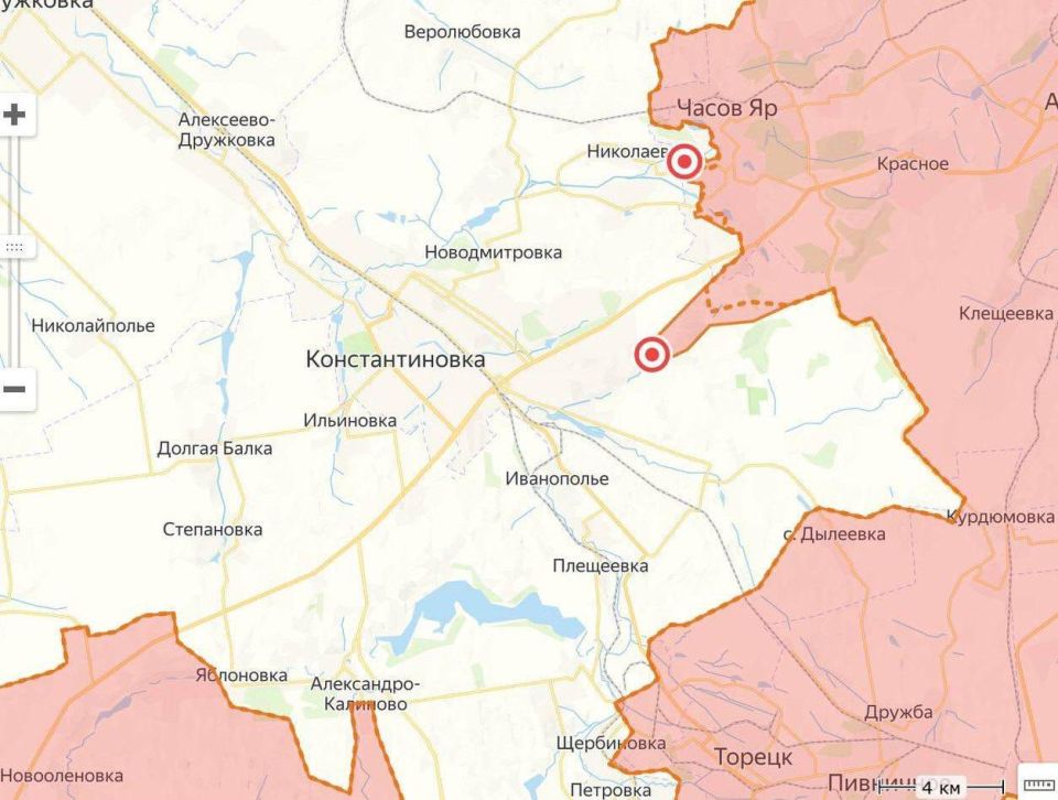 Оперативная обстановка в районе Часов Яра и Константиновки стремительно ухудшается для украинской стороны