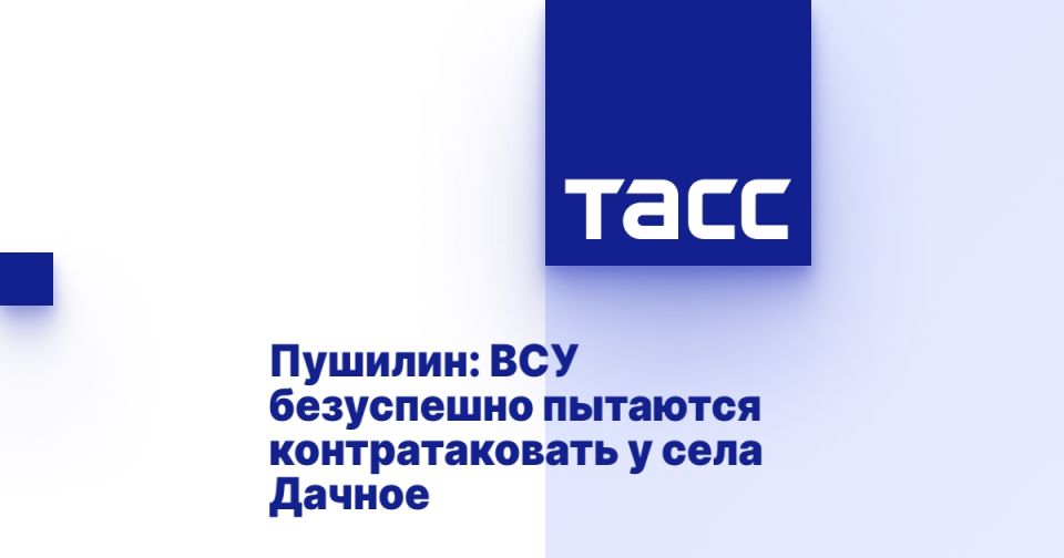 Пушилин: ВСУ безуспешно пытаются контратаковать у села Дачное