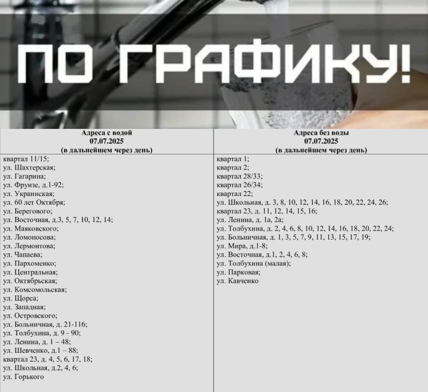 В Ждановке вода будет подаваться по графику