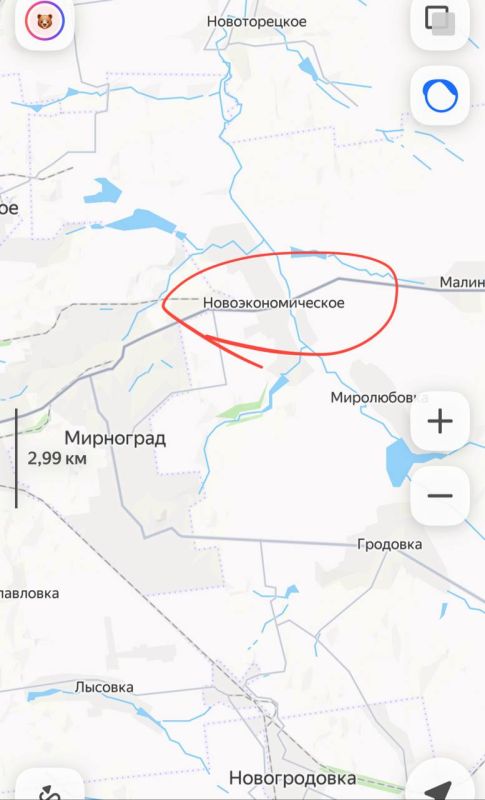 Российские подразделения вошли в город Димитров (Мирноград), прорвав оборону ВСУ в восточной части и заняв район Николаевки, сообщает автор тг-канала «Милитарист»