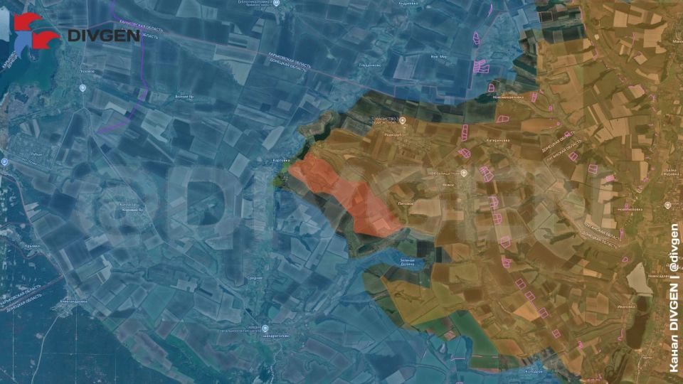 Зоны контроля и продвижение ВС РФ на участках фронта: