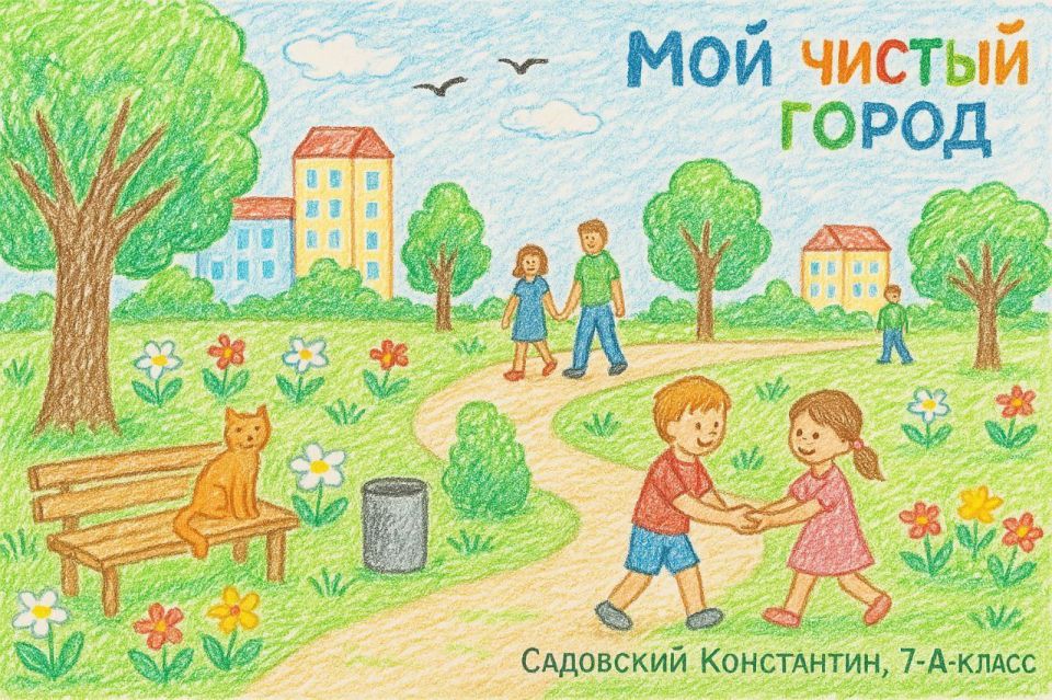 Юные художники школы №4 Докучаевска представили свои работы на выставке «Мой чистый город»