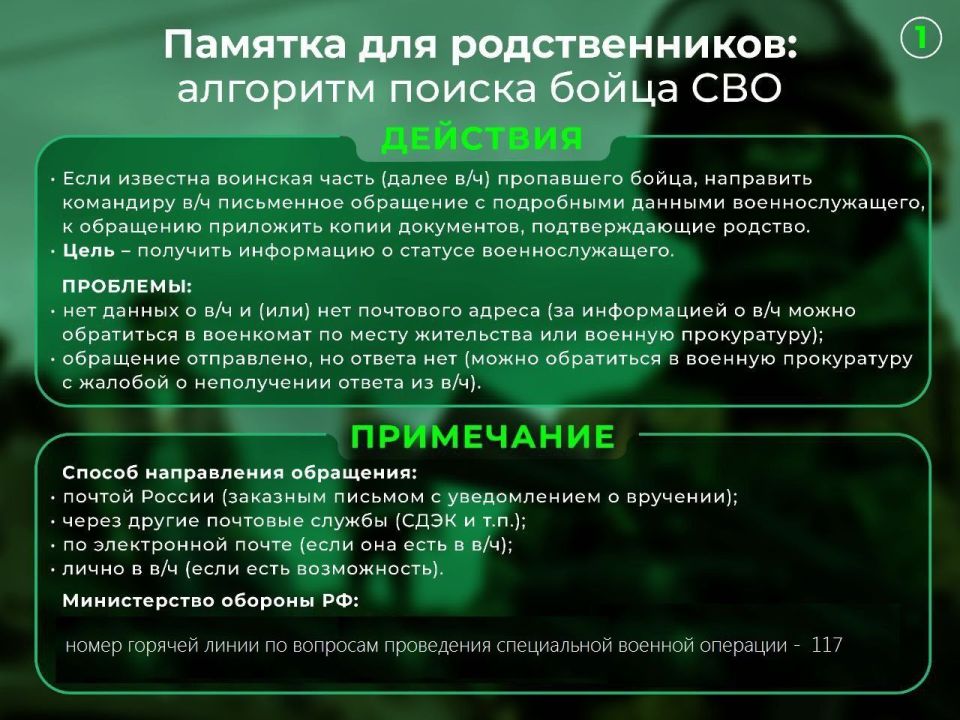 Валерия Петрусевич: Обновляем информацию к памятке по алгоритму поиска бойцов СВО для родственников