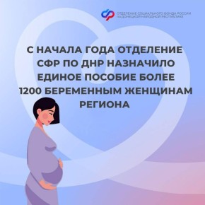 Более 1200 беременных женщин получают единое пособие в ДНР