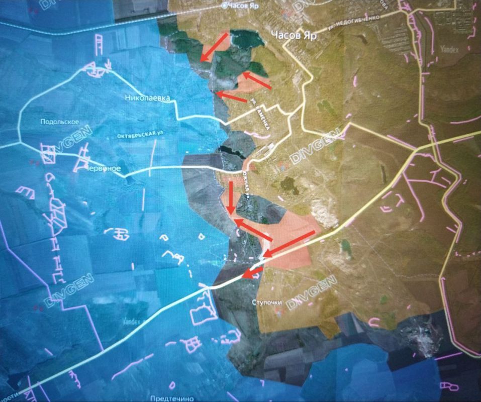 Юрий Котенок: Краматорское направление. Подразделения ГрВ "Юг" продолжают успешное наступление в районе Часов Яра в направлении Краматорска и в юго-западной части города