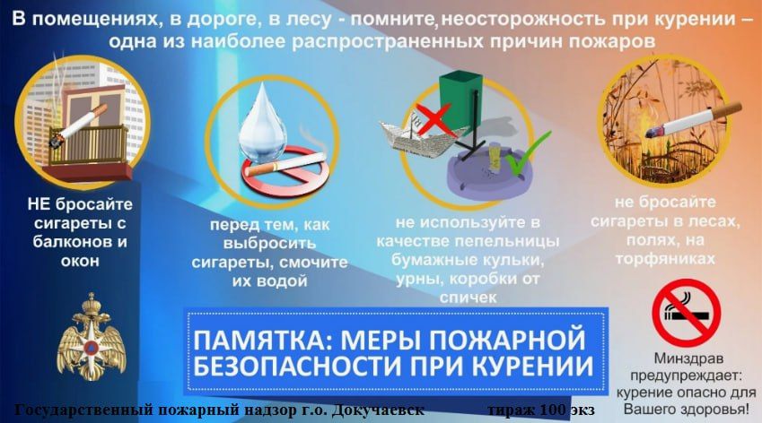 Памятка: меры пожарной безопасности при курении
