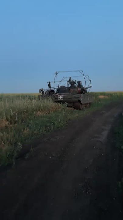 Еще один уничтоженный на Южно-Донецком направлении украинский танк Т-72М1 польского производства