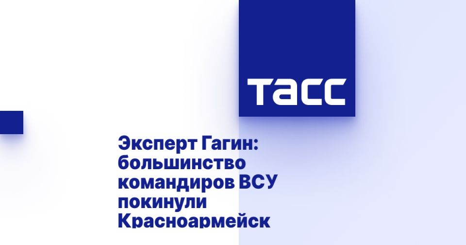 Эксперт Гагин: большинство командиров ВСУ покинули Красноармейск