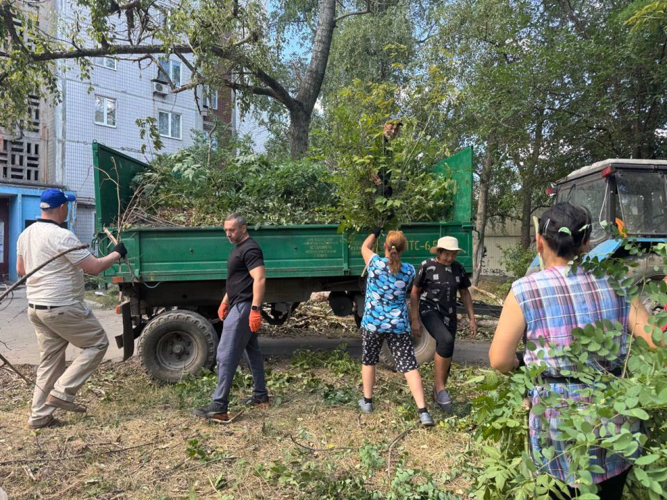 Депутаты Марина Каплянок, Юрий Афендиков и Дмитрий Дикий вместе представителями Управы Петровского района Донецка и неравнодушными жителями организовали субботник на ул. Петровского