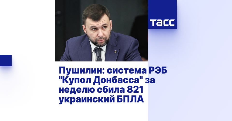 Пушилин: система РЭБ "Купол Донбасса" за неделю сбила 821 украинский БПЛА